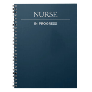 Nurse In Progress Simple Custom Deep Blue Notebook