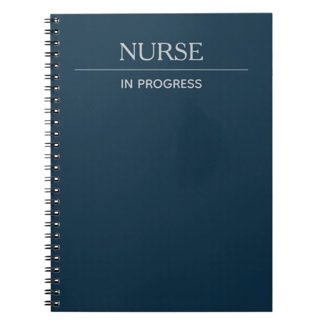 Nurse In Progress Simple Custom Deep Blue Notebook (Front)