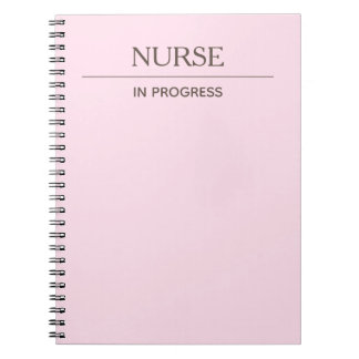 Nurse In Progress Simple Custom Pastel Notebook