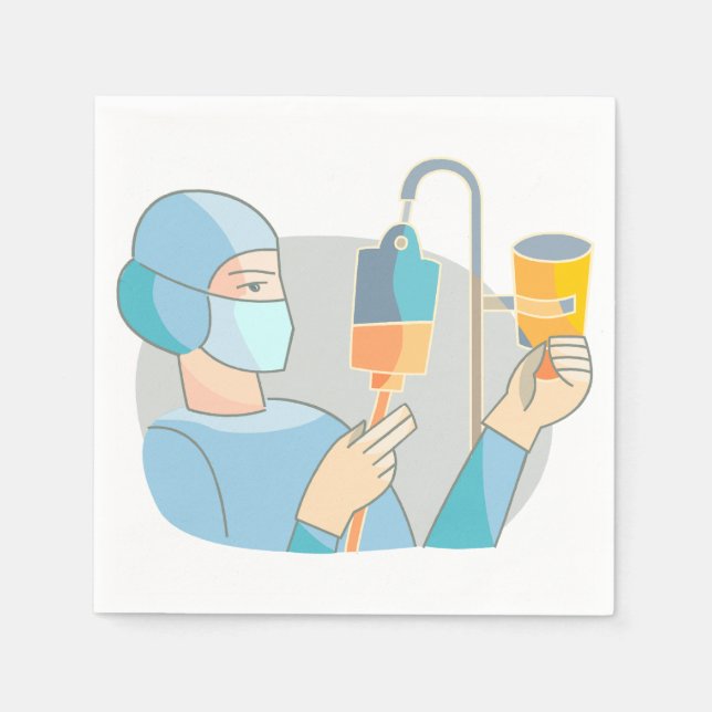 Nurse In Scrubs Paper Napkins (Front)