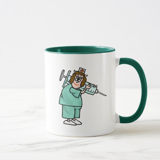Nurse In Surgical Outfit With Big Syringe Mug (Right)