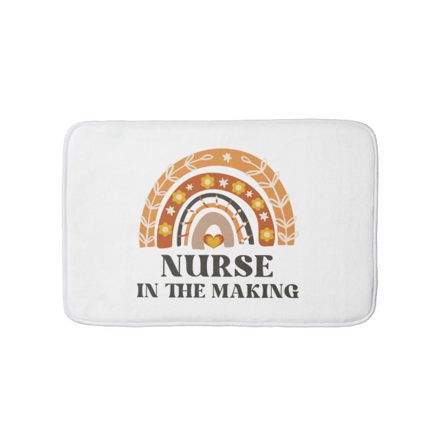 Nurse in the Making Vintage Rainbow  Bath Mat (Front)