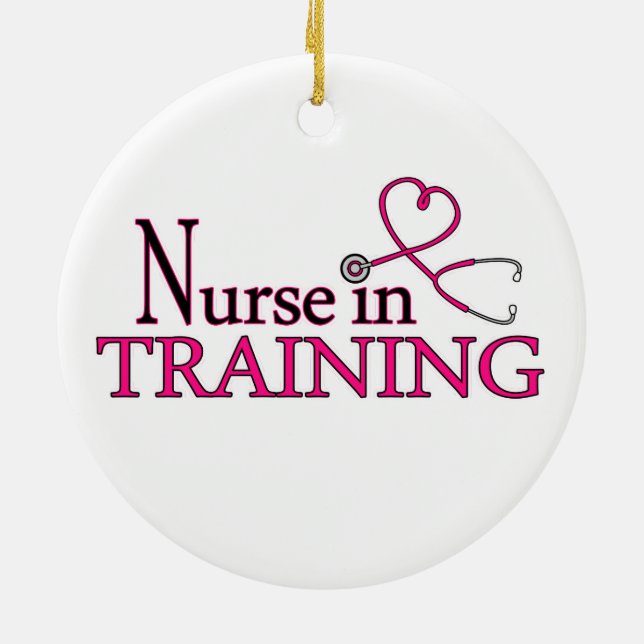 Nurse in Training - Pink Ceramic Tree Decoration (Back)