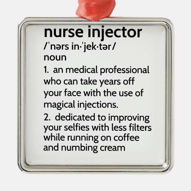 Nurse Injector Definition Aesthetic Nurs Metal Tree Decoration (Front)