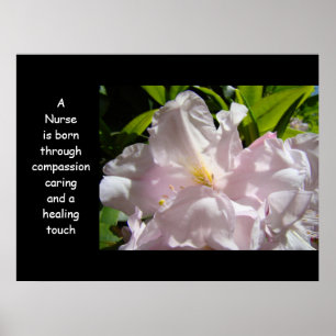 Nurse is born art Compassion Caring Healing Touch Poster