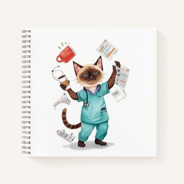 Nurse is having Coffee Break for Cat Lovers  Notebook (Front)