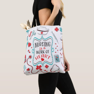 Nurse is the work of heart tote bag