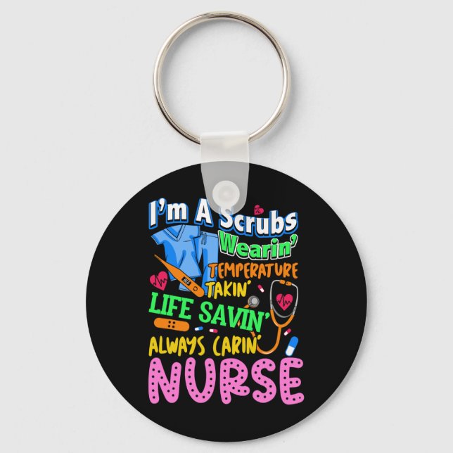 Nurse Job Definition Love Nursing Nursing School N Key Ring (Front)