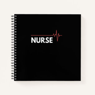 Nurse job heart hard work hospital heartbeat notebook