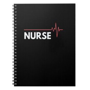 Nurse job heart hard work hospital heartbeat notebook