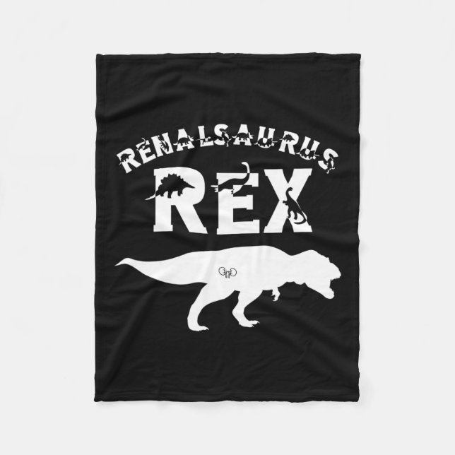 Nurse Kidney Disease Transplant Tech Dinosaur Love Fleece Blanket (Front)