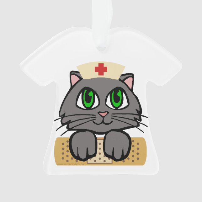 Nurse Kitten Ornament (Front)