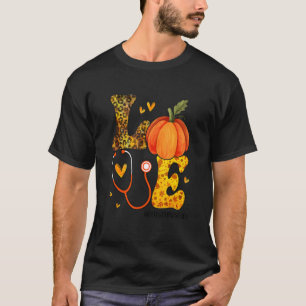 Nurse Leopard Pumpkin Thanksgiving Love Infusion N T-Shirt