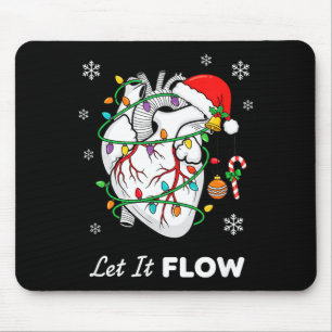 Nurse Let It Flow Anatomy Heart Cardiac Christmas Mouse Mat