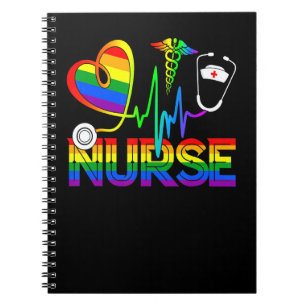 Nurse Lgbt Q Gay Pride Rainbow Flag Registered Nur Notebook