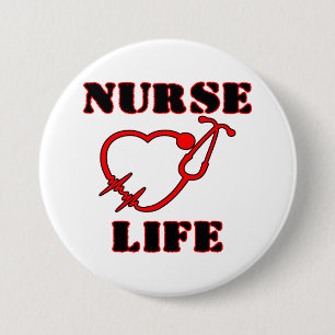 NURSE LIFE 7.5 CM ROUND BADGE