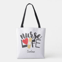 Nurse Life Bandage Heart Nursing School Name