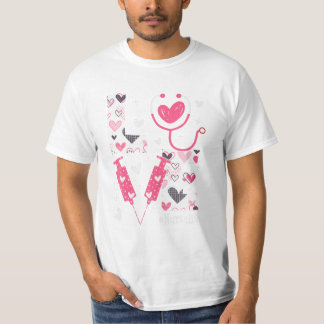 Nurse Life Cute Pattern Valentine  T-Shirt