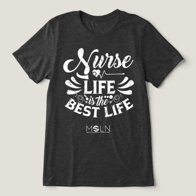 Nurse Life Dark Coloured Tri-Blend Shirt (Design Front)