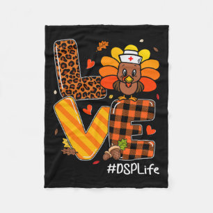 Nurse Life Fall Dsp Nurse Turkey Thanksgiving Day Fleece Blanket
