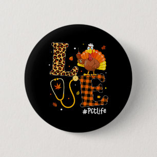 Nurse Life Fall Pct Nurse Leopard Plaid Thanksgivi 6 Cm Round Badge