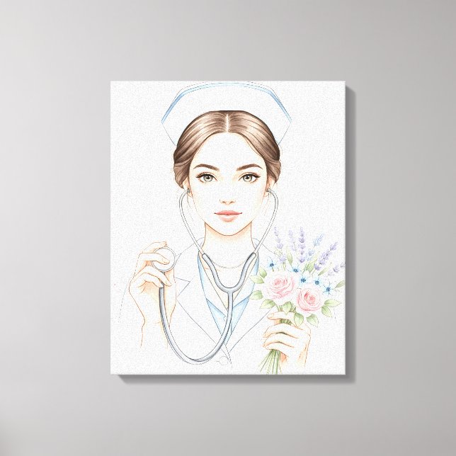 Nurse Life – Gentle Strength Canvas Print (Front)