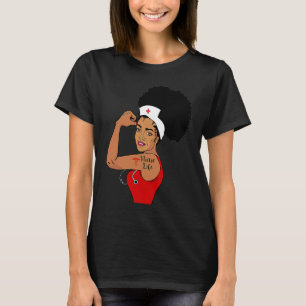Nurse Life Girl Afro Nursing Rosie Riverer Black W T-Shirt
