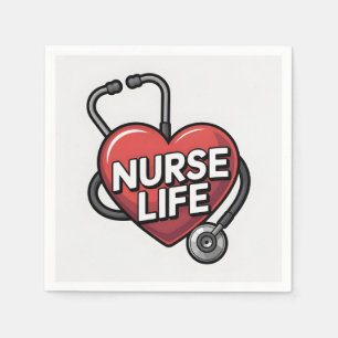 "Nurse Life" Graphic Design with Heart Napkin