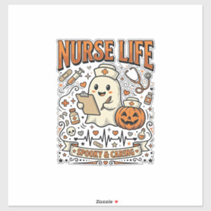 Nurse Life Halloween Ghost Pumpkin Vintage Shirt D