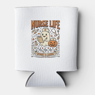 Nurse Life Halloween Ghost Pumpkin Vintage Shirt D Can Cooler