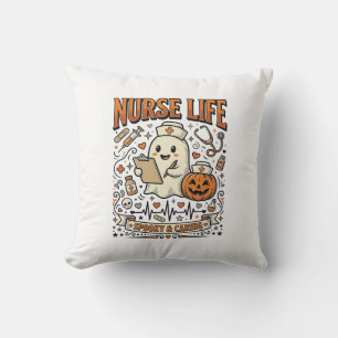 Nurse Life Halloween Ghost Pumpkin Vintage Shirt D Cushion