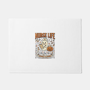 Nurse Life Halloween Ghost Pumpkin Vintage Shirt D Doormat