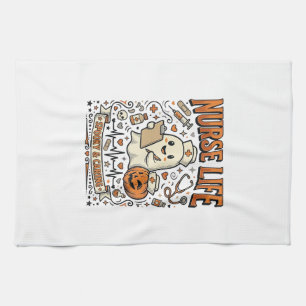 Nurse Life Halloween Ghost Pumpkin Vintage Shirt D Tea Towel