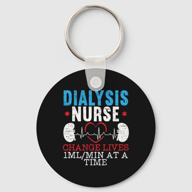 Nurse Life Heartbeat  Key Ring (Front)
