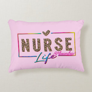 "Nurse Life" in Elegant Rainbow Colours Decorative Cushion