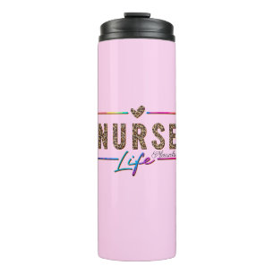 "Nurse Life" in Elegant Rainbow Colours Thermal Tumbler