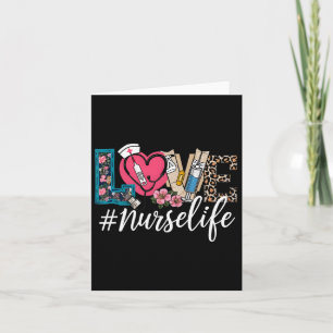 Nurse Life Leopard Flower Nurse's Week Valentine D Card