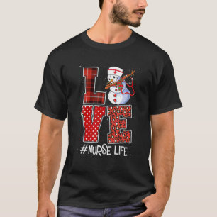 Nurse Life Leopard Snow Man Ugly Christmas Xmas Ho T-Shirt