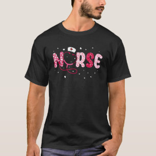 Nurse Life Love Heart Groovy Happy Valentine's Day T-Shirt