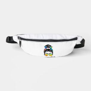 Nurse Life Messy Bun Girl with Glass Sublimation Bum Bags