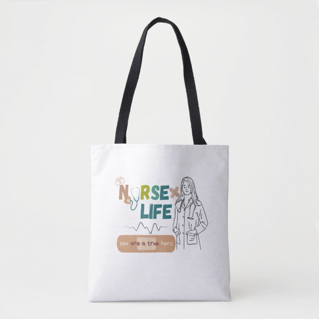 "Nurse Life Mode: Always On – Tote Bag for Nurses" (Front)