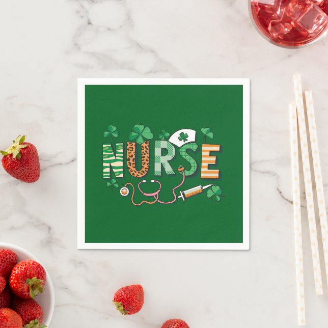 Nurse Life Nurse Day Gifts St Patricks Day  Napkin (Insitu)