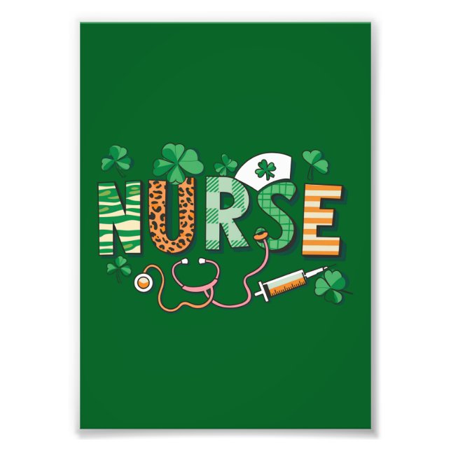 Nurse Life Nurse Day Gifts St Patricks Day  Photo Print (Front)