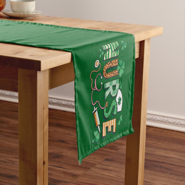 Nurse Life Nurse Day Gifts St Patricks Day  Short Table Runner (In Situ)
