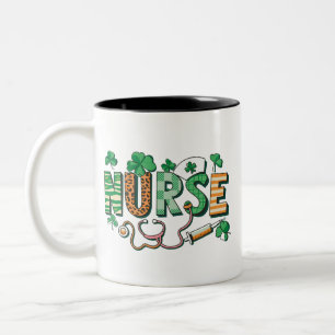 Nurse Life Nurse Day Gifts St Patricks Day Two-Tone Coffee Mug