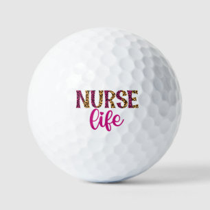 Nurse Life - Pink and Leopard Print Golf Balls