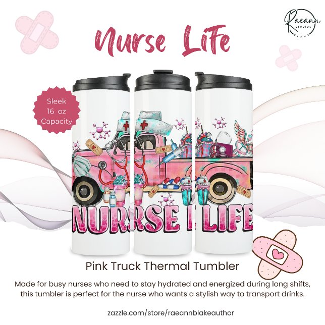 Nurse Life Pink Truck Thermal Tumbler (Creator Uploaded)