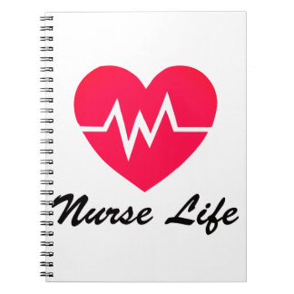 Nurse Life Red EKG Heart Notepad Notebook