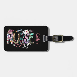 Nurse Life Retro Typography Cute Luggage Tag