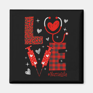 Nurse Life Rn Lpn Cna Healthcare Cheetah Heart Leo Magnet